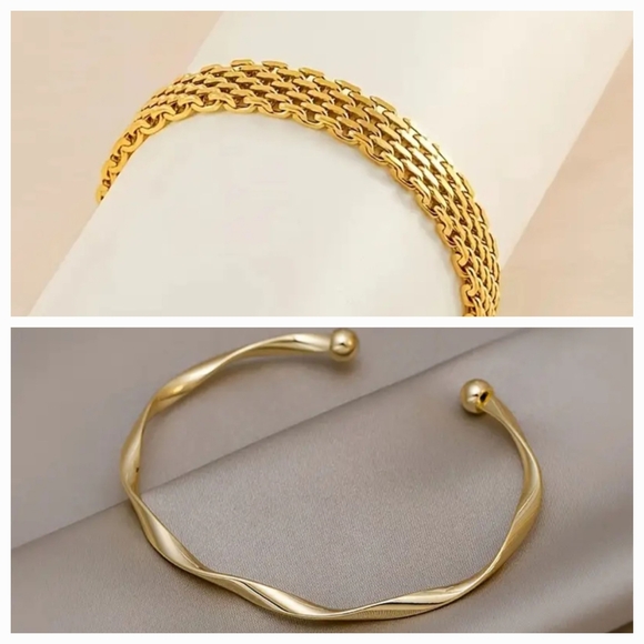 Jewelry - Elegant Gold-Tone Bracelet Set